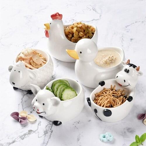 Creative Ceramic Irregular Dessert Fruit Bowl Animal Shape Food Bowl Tableware