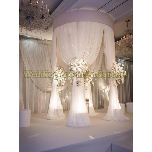 2m diameter by 3m tall Round circle White wedding pipe and drape pavilion for wedding, chuppah, backdrop stand stage curtain