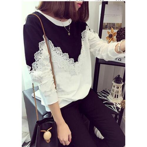 Hot Selling Women Sexy Lace T-shirt Long Sleeve Slim Summer Street Wear T-shirt Tops New Grace Female Tops