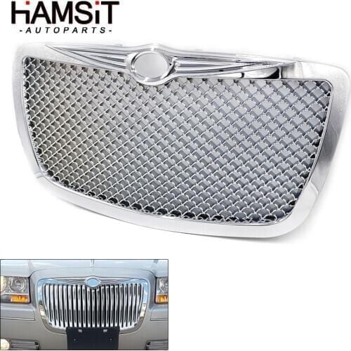 Hamsit Car modification Racing Cooling Front Grille Cross braid design For Chrysler 300/300C 2004-2010 Car Accessories