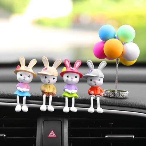 Cartoon rabbit Car Ornaments Auto Interior Decorations Big Hero Doll Toys Ornament Accessories