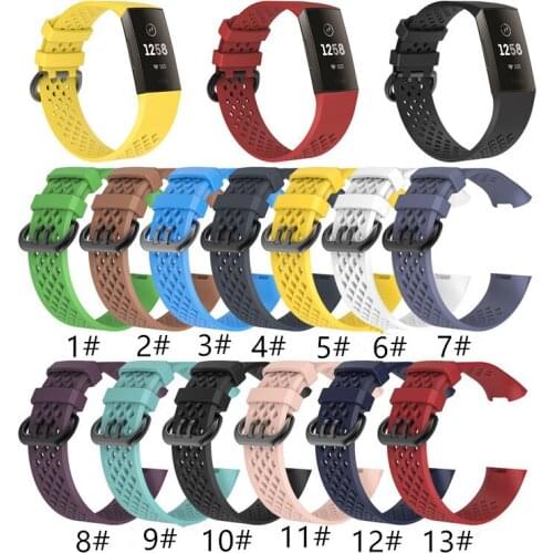 Soft Silicone Bracelet Strap Band For Fitbit Charge 3 Sports Breathable Wristband bracelet Wrist Strap Smartwatch 100pcs DHL