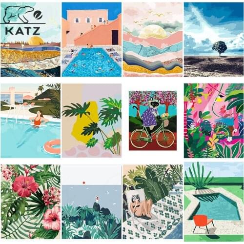 Hawaii Diamond Painting Kit Landscape Painting Embroidery Crossing Seascape Diy Mosaic Art Holiday Cross Stitch Home Decoration