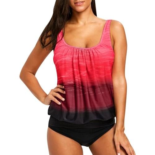 Cover Up Swimwear Women Tankini Print Swimsuit Tummy Control Top Shorts Two-Piece Bathing Suit Bikinis Mujer Set 2021 Beachwear