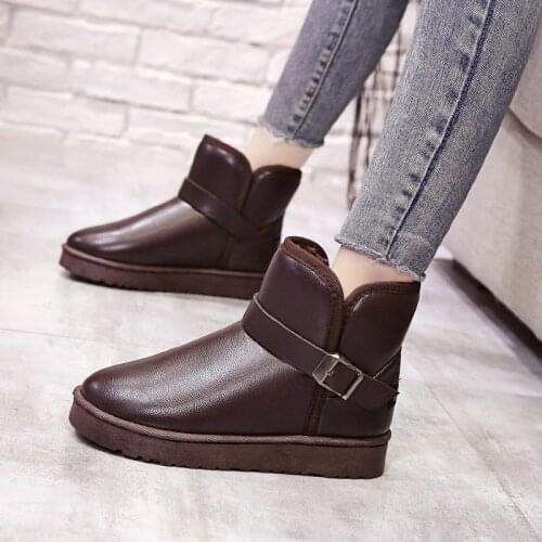 New Winter Boots Plush Fur Warm Snow Boots Fashion Soft Comfort Platform Women Shoes Casual Ankle Boots Plus Size 36-44