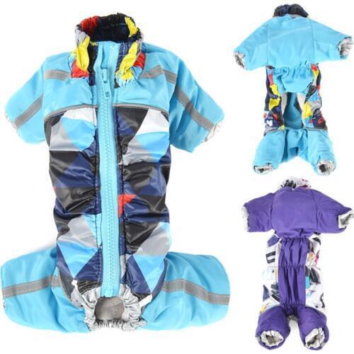 Female Male Dog Clothes Winter Warm Jumpsuit Coat Clothes For Large Dogs Bichon Reflective Military 4 Legs Pet Clothing Coat #18