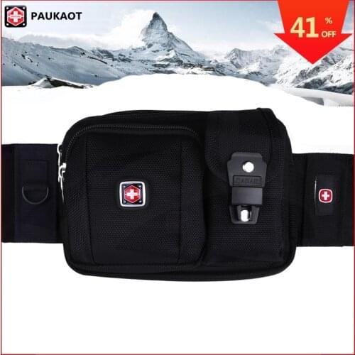 PAUKAOT Waist Packs Fanny Pack Molle Pockets Small Belt Bag Bum Hip Bags Money Phone Purse Pouch For Men