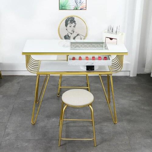 1.1m Professional Nail Tables Custom Made Japanese-style Vase Foot Double Layer Stand For Manicure Marble Mesa Tables Chairs Set