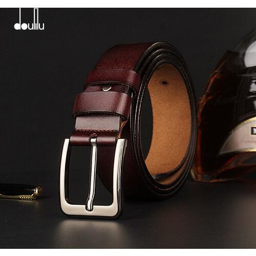 Mans Black Leather Belt Large Genuine Leather Belt Waist Needle Metal Buckle Strap cinturon hombre High Quality 145cm belts