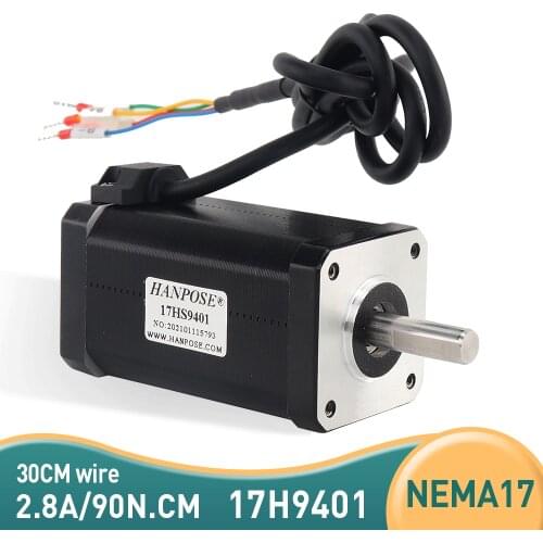 Nema17 stepper motor 17HS9401 80mm 2.8A High torque 90N.CM 4-wire 1.8degree 2-phase hybrid stepper motor for CNC milling machine