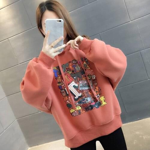 Sweatshirt Women 2020 New Korean Version Loose Winter Plus Velvet Thickened Student Jacket Hooded Top