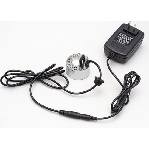 12 LED Light Ultrasonic Mist Maker Nebulizer Fogger Water Fountain Pond Fogger Pond Atomizer Air Humidifier 20mm