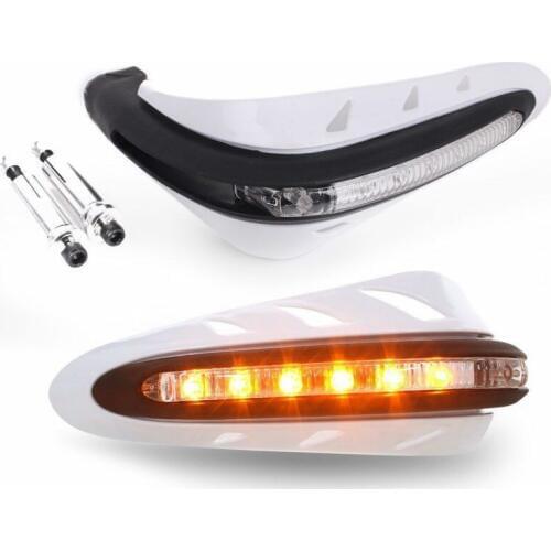 Universal 7/8" 22mm LED Handle Bar Brush Guards Protector Motorcycle Handlebar Protector Handguard With Led Turn Signal Light