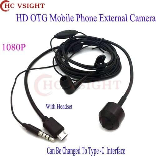 HD 1080p With Earphone Android Interface External Pickup Camera Portable Mobile Phone External Camera
