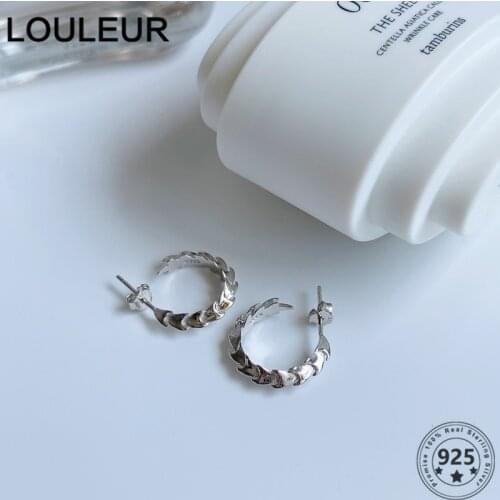 LouLeur Modern 925 Silver Sterling Stud Earrings Keel Earrings For Women Wholesale Earrings Silver 925 Jewelry 2021 Trend Fashio