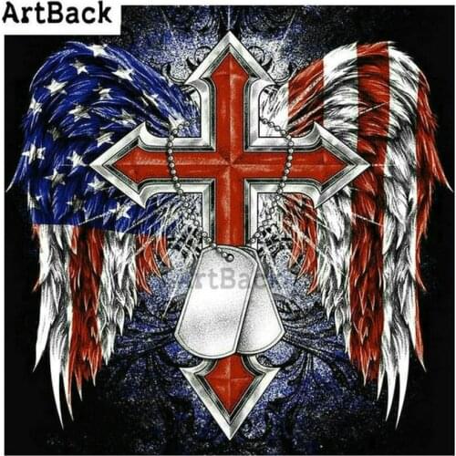 Animal 5d diamond painting cross flag eagle mosaic full square drill 3d stick diamond embroidery
