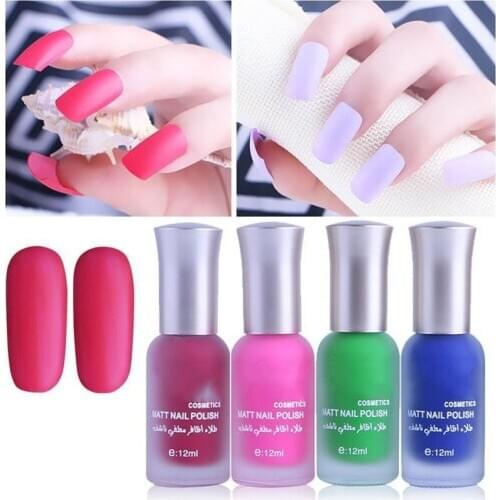 1pc Matte Nail Polish Colorful Nail Art Varnishes Set Solid Color Nail Art Oily Polish Soak Off Polish DIY Decoration