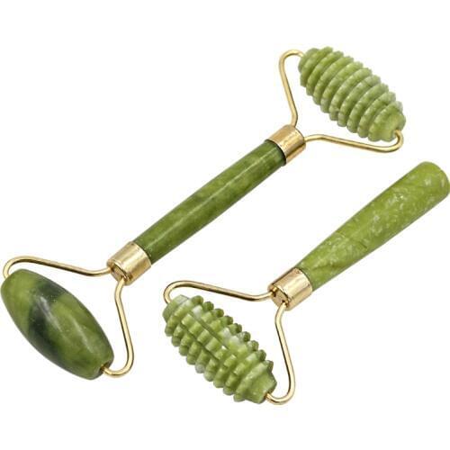 1PC 2 Sizes Facial Massage Roller Double/Single Heads Jade Stone Face Lift Hands Relaxing Slimming Health Body Skin Care Tools