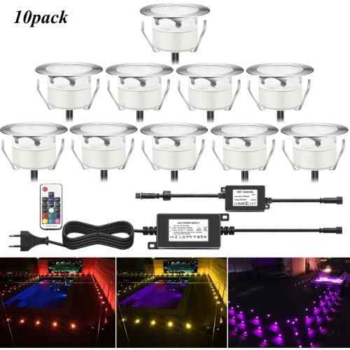 10pcs/lots 1W DC12V IP67 Stainless Steel Recessed LED Underground Light LED Floor Lighting For Garden includes driver