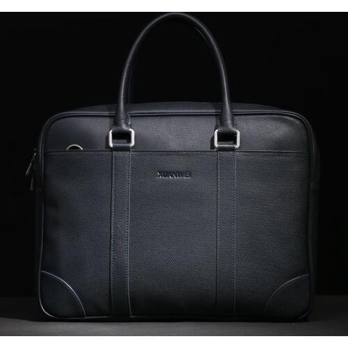100% Full-grain Abortive Calfskin Totes Cow Leather Business Briefcases Black Blue Brown Men Handbags & Crossbody Bags (XW5015)