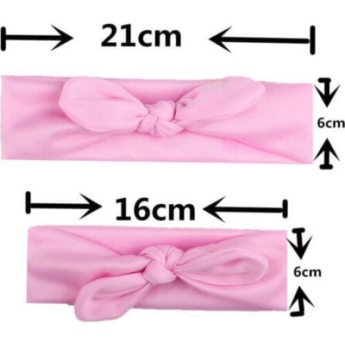 2x Women Kid Baby Girl Elastic Bow Knotted Turban Hair Band Headband Headwear 2pcs Mom Daughter