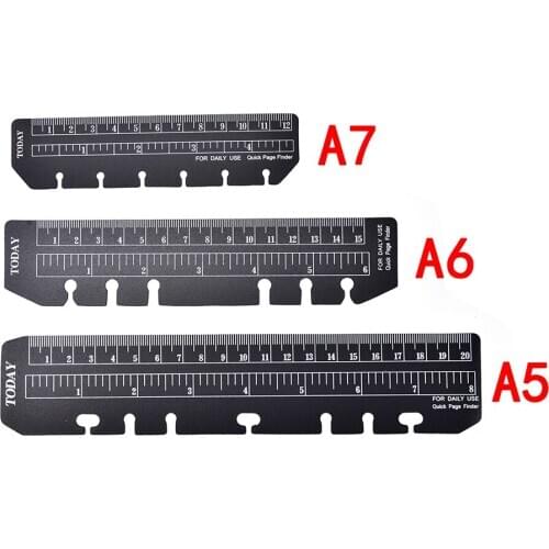 A5 A6 A76 Holes Spiral Planner Accessories Ruler Office School Stationery Drawing Supplies Binder Notebook Inner Rulers Black