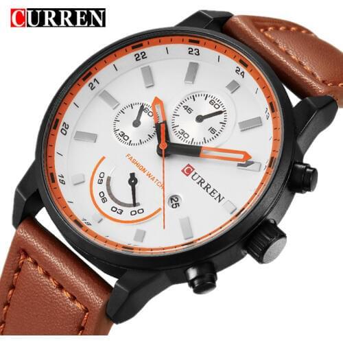 2019 New CURREN Brand Mens Watches Fashion Quartz Watch Date Clock Men Leather Military Sports Wrist Watches Relogio Masculino