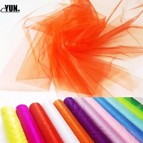 Diy 0.48x10M Colorful Crystal Tulle Roll Organza Sheer Gauze DIY Tutu Skirt Gift Wedding Party Decor Baby Shower Decor Supply 8D