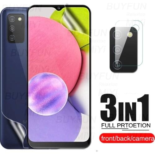 1To3 999D Hydrogel Film For Samsung Galaxy A03S A 03S 03 S Back Front Screen Protector Not Glass Sumsung Glaxy A03 S Camera Glas