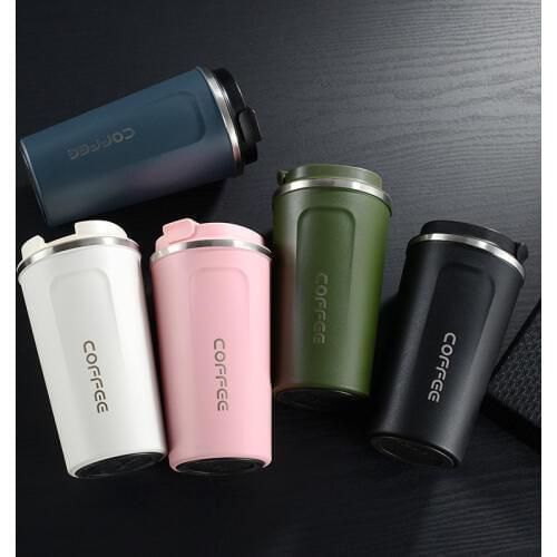New Coffee Mugs 380ML 510ML Vacuum Thermos Bottle Double Wall Stainless Steel Insulated Vacuum Cup with lid Travel Mugs BPA Free