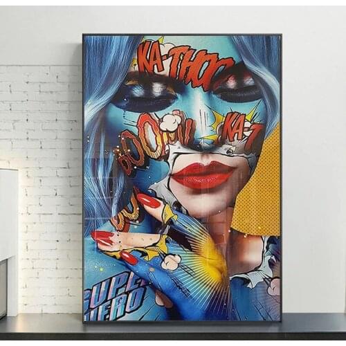 Colorful Graffiti Sexy Beauty Oil Painting on Canvas Painting Posters and Art Prints Wall Art Picture for Living Room Decor