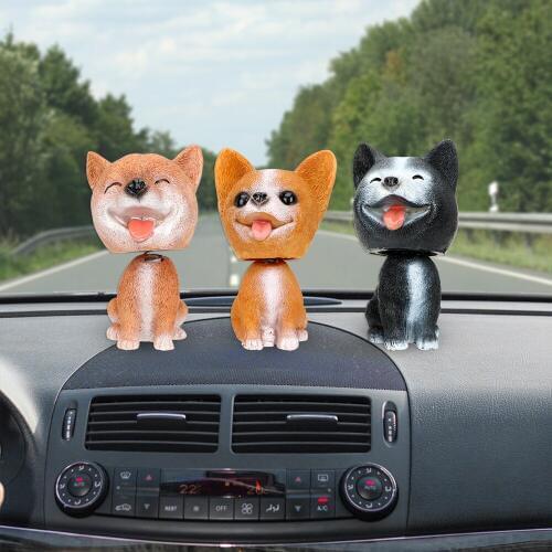 LEEPEE Car Ornaments Bobble Head Doll Interior Accessories Auto Shaking Head Toy Resin Car Dashboard Nodding Dog Car-styling