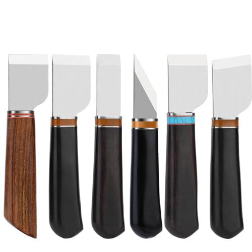 LMDZ Professional Leather Cutting Knife Sharping Skiving Tool with Wooden Handle DIY Tool Safety Leather Cutting Knife