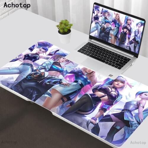 LOL KDA ALL OUT K/DA Anime Mouse Pad Gamer Tappetino XXL Large Soft Durable Gaming Mousepad Non-slip Rubber Computer Desk Mat