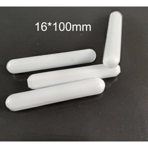 C16x100mm 1pcs PTFE Magnetic Stirrer Mixer Stir Bars PTFE Stirring Bars White Spin Bars Without Pivot Ring