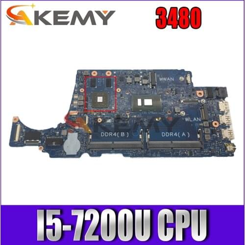 For DELL Latitude 3480 Laptop motherboard SR342 I5-7200U CPU 16852-1 CN-08NCKY 08NCKY 8NCKY Tested 100% work