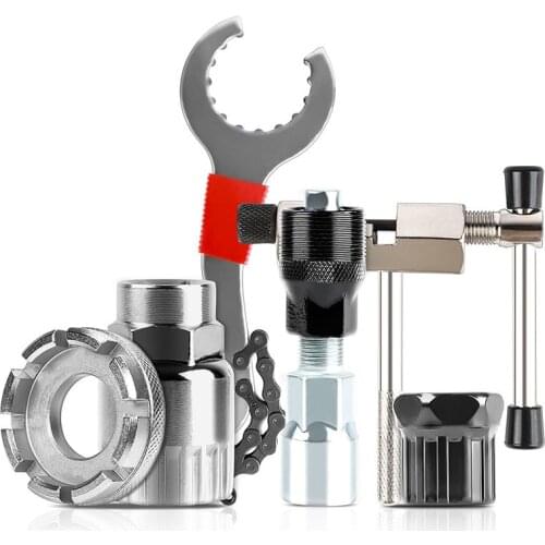Multifunctional Bicycle Repair Tool Kits 6pcs Wheel Chain Repair Tools Cassette Freewheel BB Crank Puller Wrench Chain-Breaker C