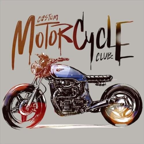 Motorcycle Heat Transfer DIY Thermal Patches Heat Print on T-shirt Dresses Iron on Patches for Girl Clothes Washable DW011