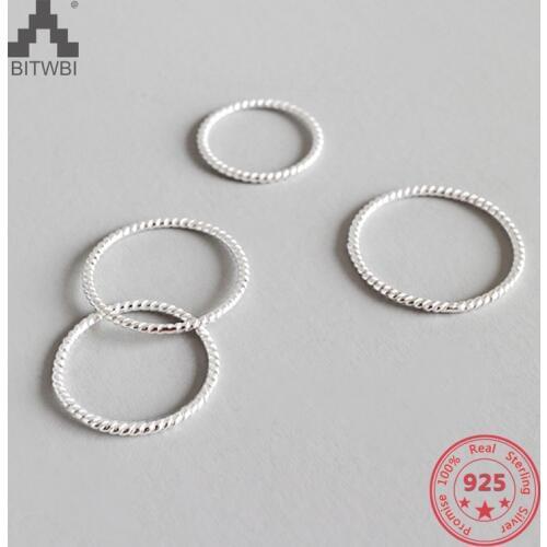 2020 New 925 Sterling Silver Simple Personality Twist Silver Korean Ring Women Men Stackable Ring Jewelry Anillos Bijoux Femme