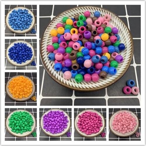 New 100pcs/lot 8x6mm Acrylic Spacer Beads Big Large Hole Beads For DIY Jewelry Making Wholesale