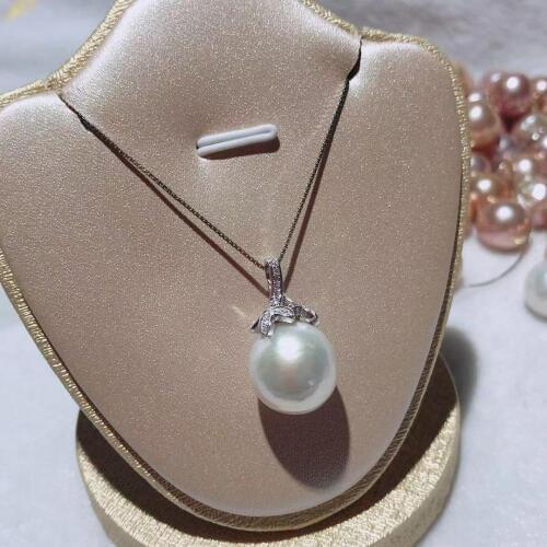 New natural freshwater aquaculture Edison 11-12 mm pearl pendant, Tibetan silver necklace 18"