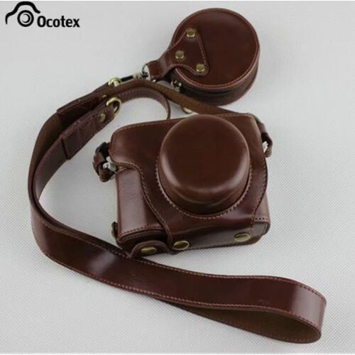 OCOTEX Luxury PU Leather Camera Bag for Olympus Pen Lite E-PL9 epl9 with Half Body Cover Bottom Case Battery Opening 3 Colors
