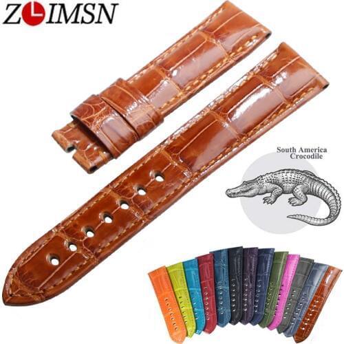 ZLIMSN Original alligator strap Luxury Strap 12 Color Custom Size For Panerai Radiomir luminor luminor due submersible Watchband