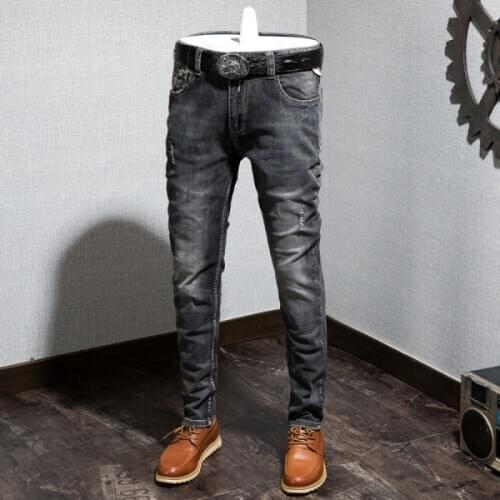 Autumn Men New Skinny Jeans Size 28 36 Biker Outwear Pants Jeans Trousers For Male