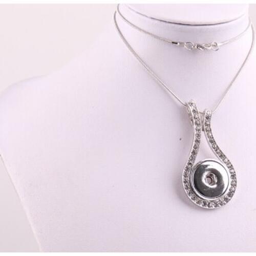 Free shipping snake Chain Necklace DIY Fashion water drop 1.8-2cm crystal metal button Jewelry