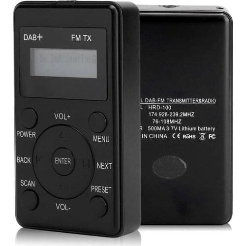 Portable DAB/DAB FM Radio Receiver with Earphone LCD Display Screen Support for Car DAB Transmitter Car Radio Broadcasting