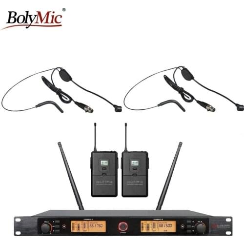 Bolymic professional dual channels wireless microphone uhf wireless Microphone condenser microphone