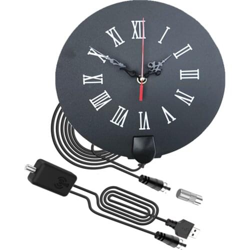 Qiyuntong European American Clock Pattern Circular TV Antenna HDTV Antenna indoor digital TV Antenna HDTV Antenna