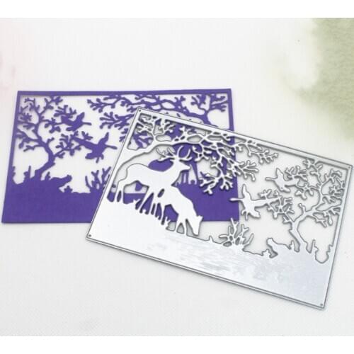 Christmas Deer Frames Metal Cutting Dies Stencils Die Cut for DIY Scrapbooking Album Paper Card