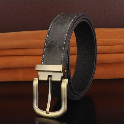 2021 New Casual Cowhide Belt Retro Solid Pin Buckle Designer Belt Mens Corset Belt Fashion Leather Brand